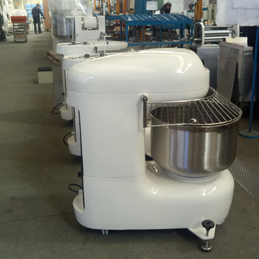 Caprea spiral mixer with dough hook and bowl on the assembly floor